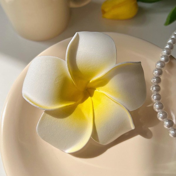Falsk Äggblomma Hårnål Hawaiiansk Klämma Rese Huvudbonad Äggblomma ,` х( R8A7 R2F3 WhiteB large