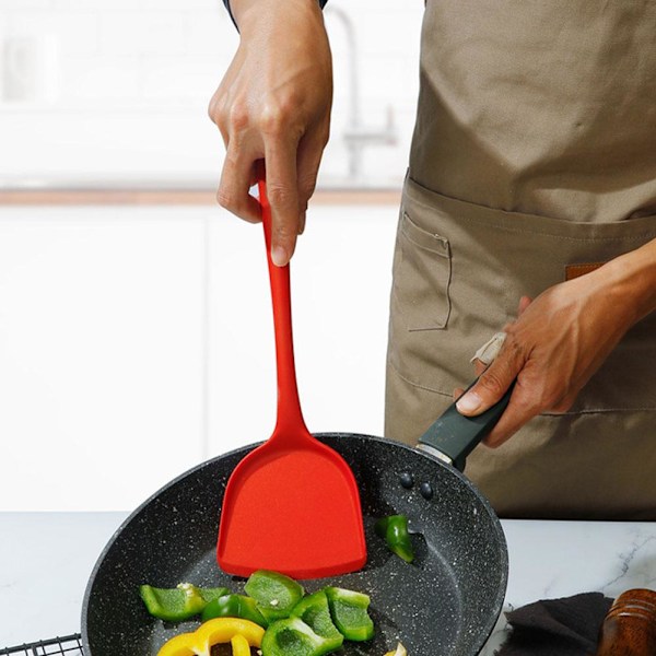 Högtemperaturbeständig silikagel matlagningsspatel, non-stick H red 1pcs