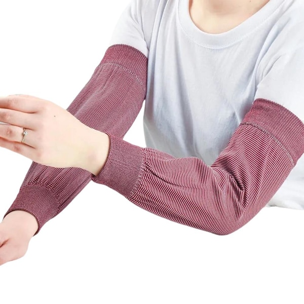 Utomhus andningsbara solskyddsärmar män och kvinnor långa ärmar Red 1pair