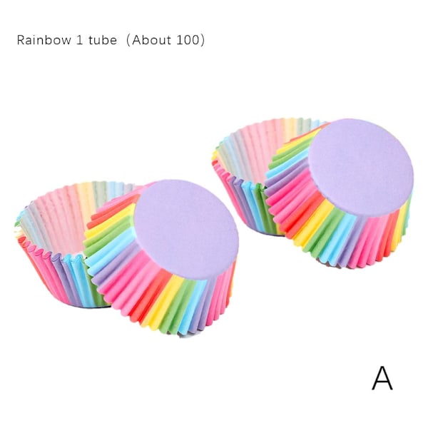 Kvalitets Muffins- och Cupcakeformar i Papper - 100st Bakformar N3O8 P4I7 Q1M6 U7I6 rainbow 1set