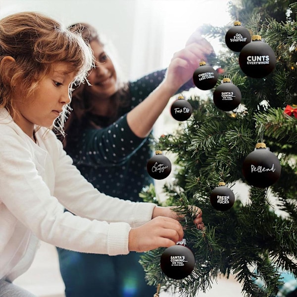 Svordomsfull Julgranskule-Bundle - 12x Roliga Julgransprydnader, Julgranskulor R1U2 white 1set