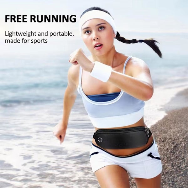 Vattentät Sport Midjeväska Bum Väska Fanny-Pack Camping Dragkedja Löparväska UK