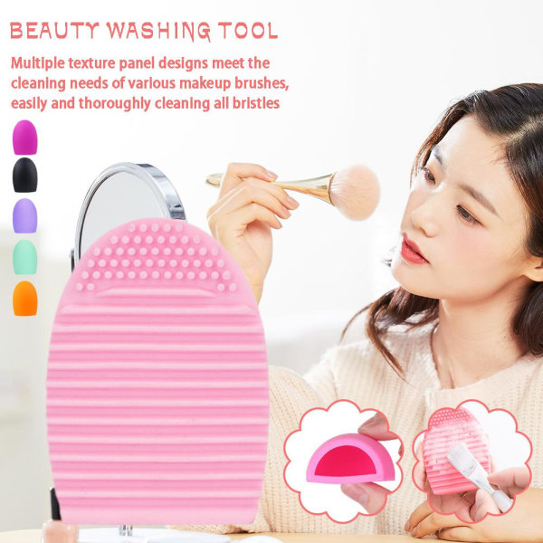 【TORSK】 Makeup Brush Cleaner Brush Ägg Silikon Material Skönhet var light purple 1pcs