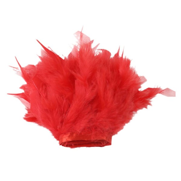 Kvinnor Fjäder Manschett Slap Armband Hårband Ringar Handleds Päls Fluffig Ny R3 red one-size