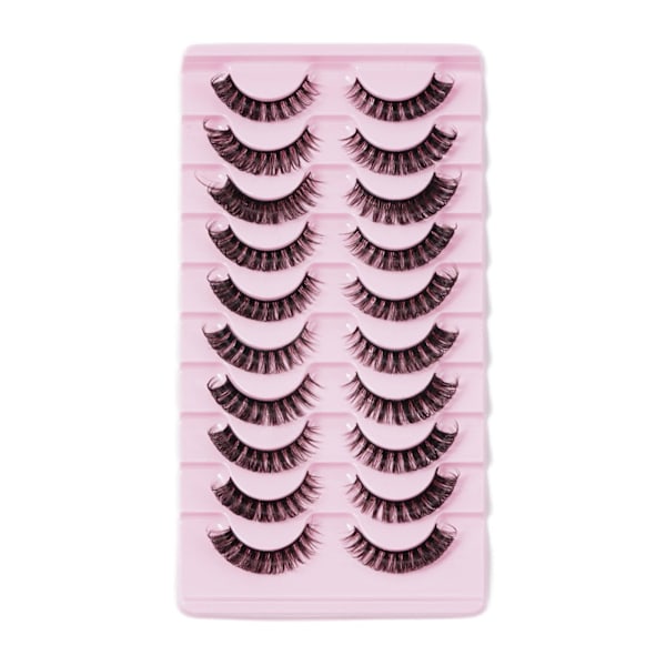 10 Par Ryska Ögonfransar D Mink Falska R0F9 Hela Ögonfransar UK E2Y0 DH06-04 10 pairs