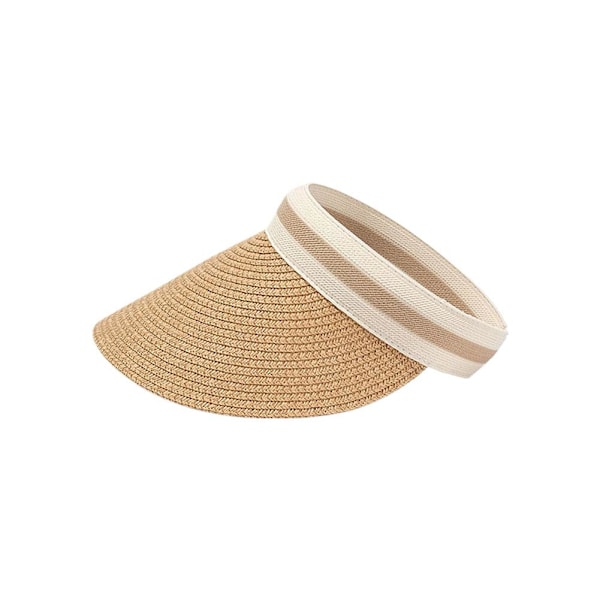 Randig Beige Tom Topphatt Barns Trendiga Ihåliga Hatt Solhatt Utomhus Vävd Gräs Strand L0D0 Khaki One size