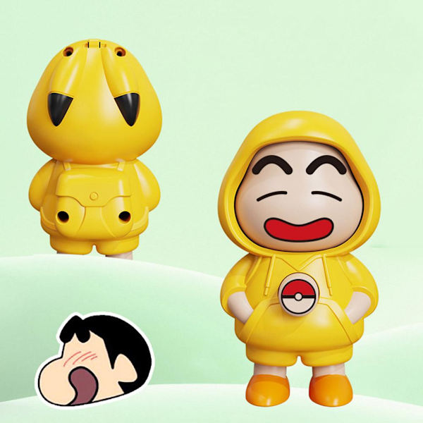 Crayon Shin-chan Ansiktsbytande Docka Nyckelring Leksak Pressleksak Dekompression Uttryck A2Z0 Yellow One size
