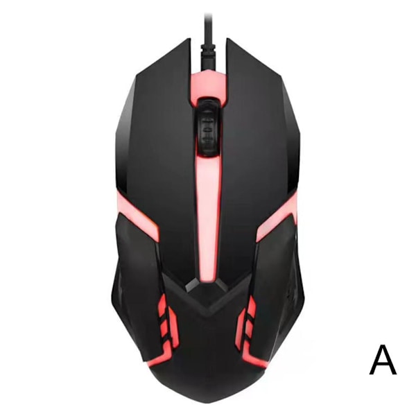 BaYuYPOO Trådbunden Gamingmus med 7 Färger Cool LED Andningsljus för Stationär Dator Laptop Optisk Trendig Spel Gaming Möss P1i6 Mus black one-size 2pcs