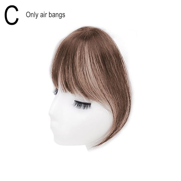 Eight Bangs Damperuk 3D Huvud Tunn Sektion Medium Simulerad Lugg Peruk Delad A0H8 light brown 1pcs