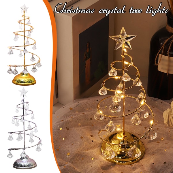 LED Ljus Julgran Bordslampa Kristall Ornament Jul silver one-size 37c3 |  silver one-size | Fyndiq