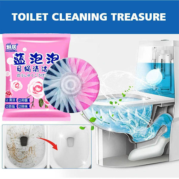 12/24 Cistern Blå Bubbelblock Toalett Skål Fräschare Rengöringsblock Tablett T8O1 pink PackagingA 1PC 24pcs