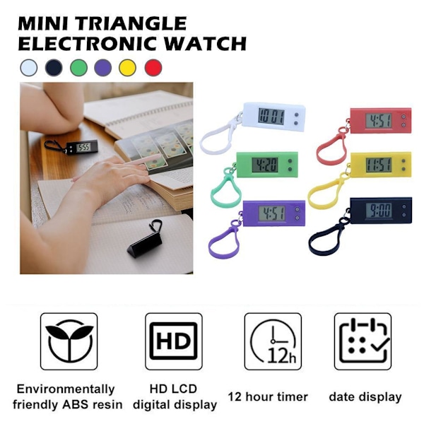 RYGRZJ Mini LCD Digital Klocka Sovrum Enkel Liten Elektronisk Klocka Bärbar Gammal Man Tyst Ord Klocka Skrivbord Stor Examen Studentbord