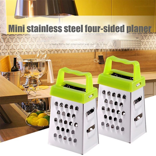Mini 4-sidig multifunktionell handhållen rivjärn och skivare för frukt och grönsaker blue 1pcs