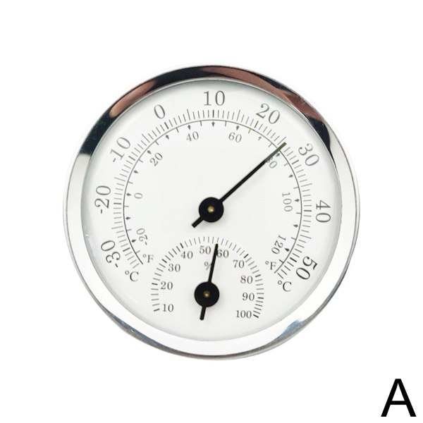 Termometer Mini Hygrometer Analog Fuktighet Rumsklimat Utomhus white One-size