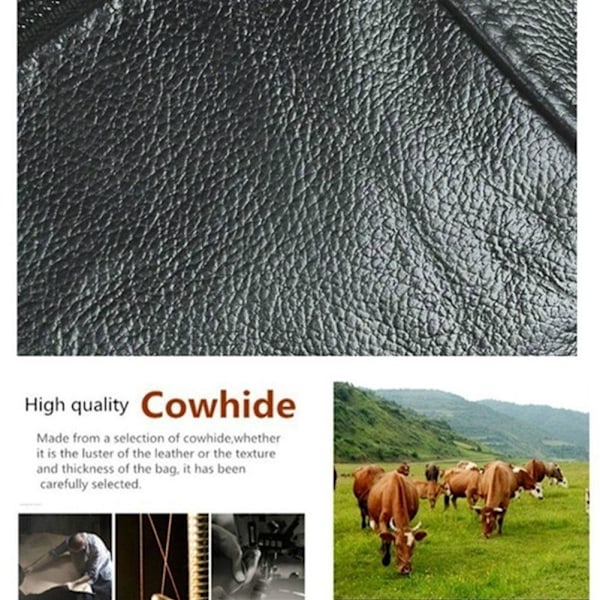 Herr Äkta Läder Clutch Väskor Business Kohud Plånböcker Dragkedja Handväska Skinn Mobilväska Man J8d0 Vertical brown One-size