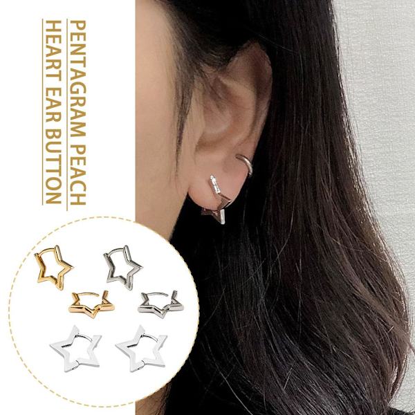 Silver / Guld Färgpläterade Djärva Stjärnörhängen GXaud W9C7 För Kvinnor M5G6 Silver One size