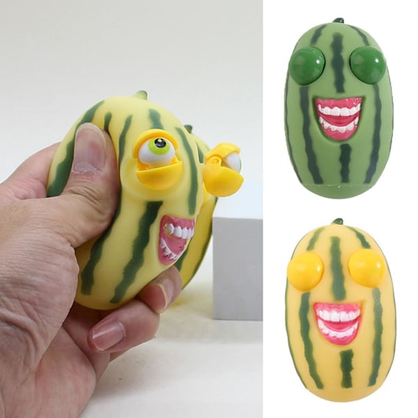 Leksak Ögon Popping Vattenmelon Squeeze Leksak Mjuk Plast Nyp för St yellow one-size