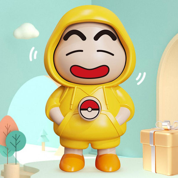 Crayon Shin-chan Ansiktsbytande Docka Nyckelring Leksak Pressleksak Dekompression Uttryck A2Z0 Yellow One size