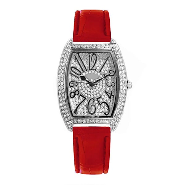 Dam Quartz Klocka Retro Stil Tunnformad Armbandsur Klocka Kvinnlig Student C3s0 Red One size