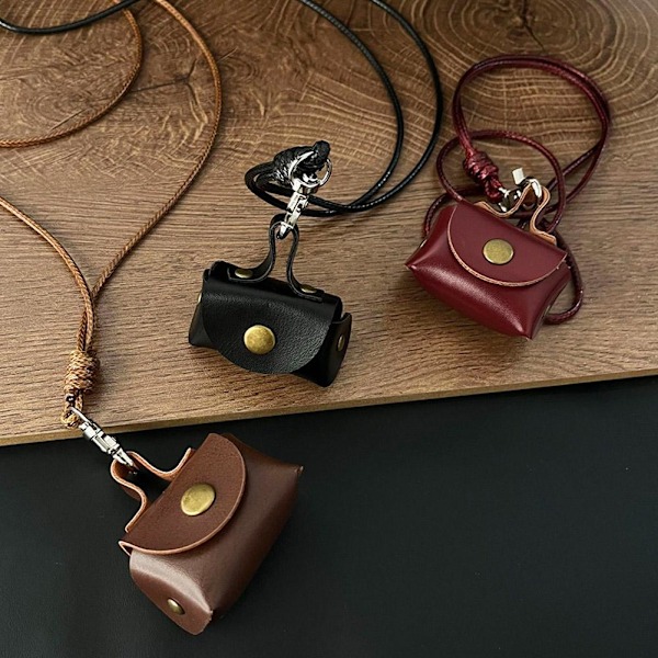 Dam Liten Väska Halsband Vintage Läder Växelväska Kedja Liten Väska Tröja Läder Växel Y1o5 brown 1pcs