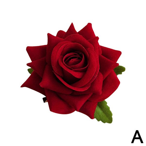Ros Hårnål Högkvalitativ Hårnål för Lösa Hårstrån Anknäbbsklämma Högt Värde Brosch Hårprydnad Hårblomma W1B4 red one-size