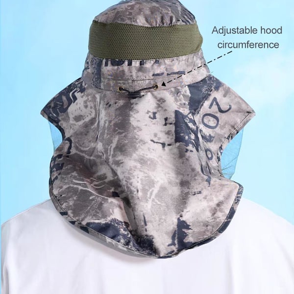 Stor solhatt med bred brätte för män, sommarfiskehatt, vandring U6O4 UV-fiske P3X8 Khaki 1pcs