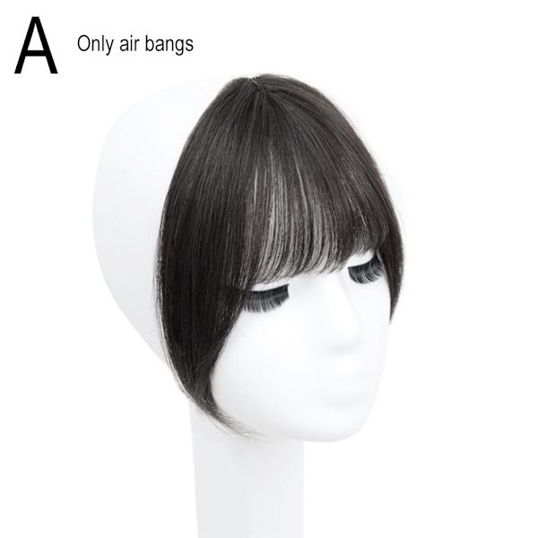 Eight Bangs Damperuk 3D Huvud Tunn Sektion Medium Simulerad Lugg Peruk Delad A0H8 black 1pcs