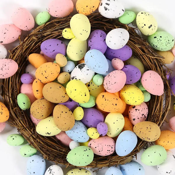 Påskägg Färgglada Skumpartiklar Prickiga Ägg Äggdekoration Duvägg Högtidsfågel U0l3 2*3cm 50pcs