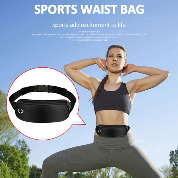 Vattentät Sport Midjeväska Bum Väska Fanny-Pack Camping Dragkedja Löparväska UK