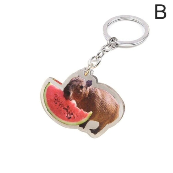 Akryl söt Capybara hänge nyckelring Akryl hängande-charm nyckel  Style 2 one-size