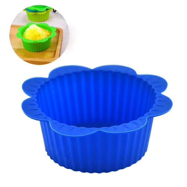 Mini Cupcake Flower Cake Silikon Bakning Cup Muffin Bröllopsverktyg blue 1pcs