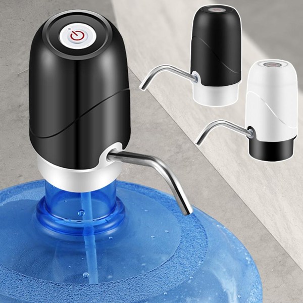 Vattendrycksdispenserpump USB laddning Automatisk elektriskt vatten D black one-size