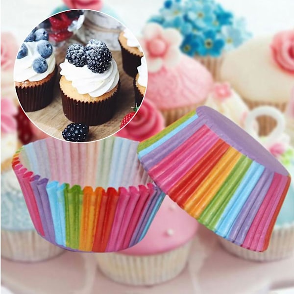 Kvalitets Muffins- och Cupcakeformar i Papper - 100st Bakformar N3O8 P4I7 Q1M6 U7I6 Love pink matrix 1set