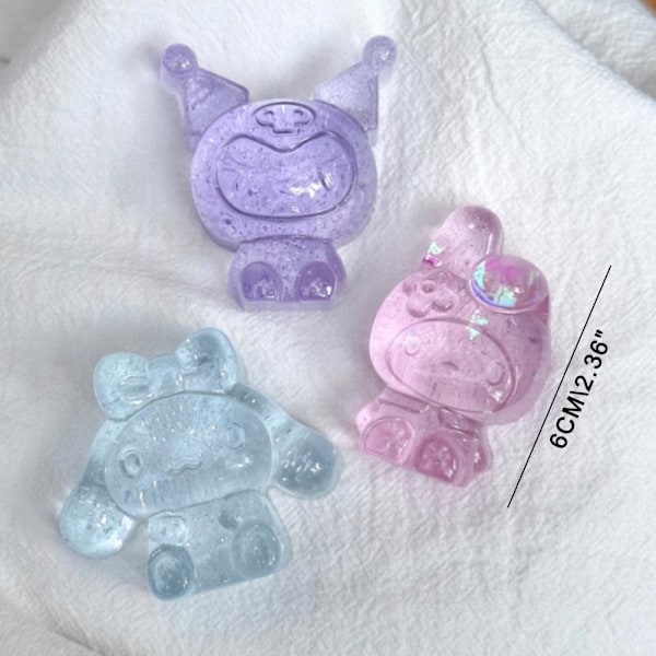 Söt Sanrio Kuromi Squishy Leksak TPR Dekompression Stresslindring Mjuk Klämleksak Nyhet Fidget Leksak pink one-size