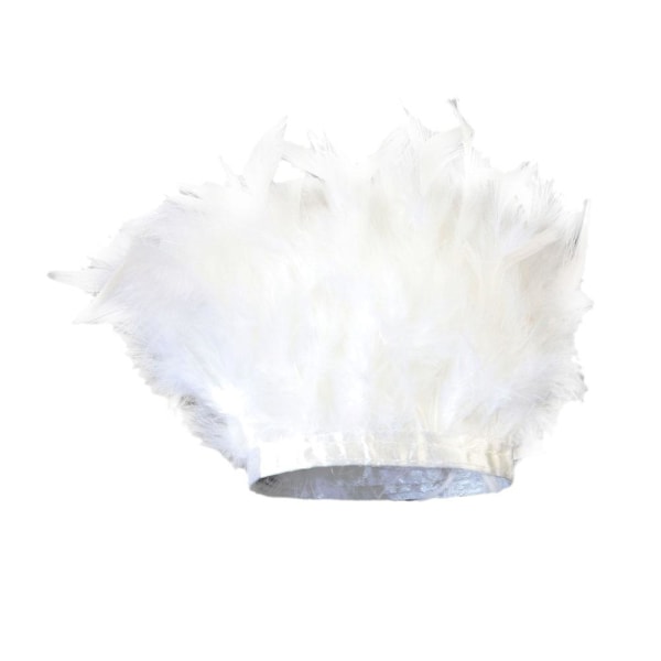 Kvinnor Fjäder Manschett Slap Armband Hårband Ringar Handleds Päls Fluffig Ny R3 white one-size