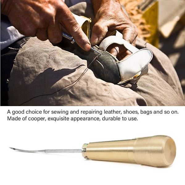 Läder Sömnad Syl Nål med Handtag 3 Nålar Sömnad Syl Handsömmare Hot N5