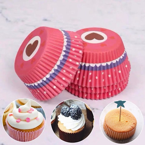 Kvalitets Muffins- och Cupcakeformar i Papper - 100st Bakformar N3O8 P4I7 Q1M6 U7I6 rainbow 1set
