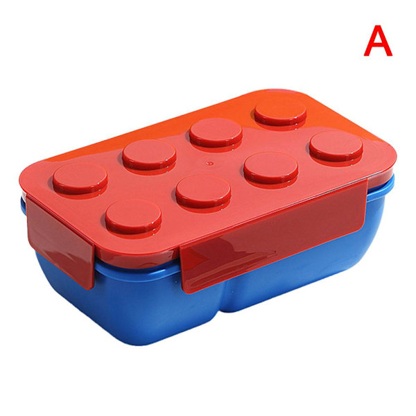 Lunchlåda Byggklossar Bento Box För Barn Matförvaring Mikrovågssäker Matlåda P0e8 blue 1300ml
