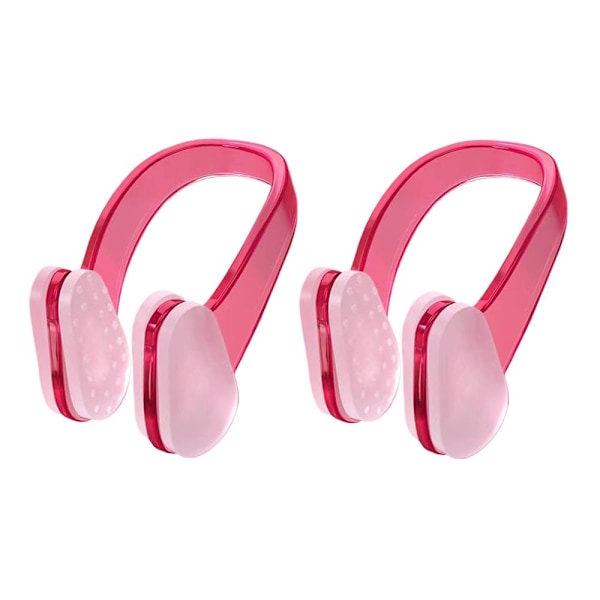 Män Kvinnor Skönhet Näsclips Klarblå PVC Silikon Simning Näsclips Ny T2 pink 2pcs
