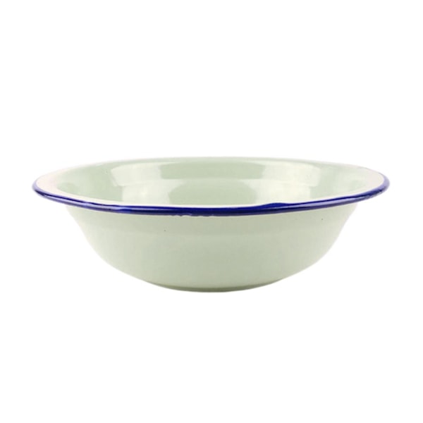 Emajerad Enkel Soppskål med Böjd Kant Gul Multi-specifikation Grön Nostalgisk Emajerskål Ris Q3n1 Green  20cm