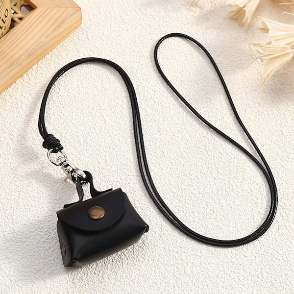 Dam Liten Väska Halsband Vintage Läder Växelväska Kedja Liten Väska Tröja Läder Växel Y1o5 Black 1pcs