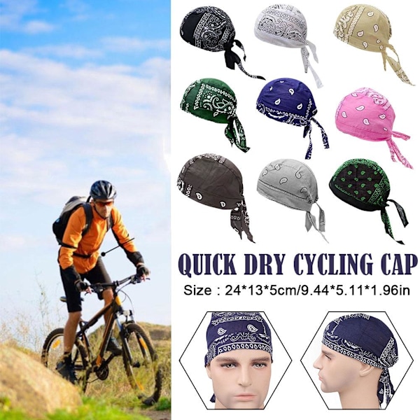 Cykling Bandana Sport Pirathatt Unisex Hårband Rag Durag Wrap Mössa G0E7 2 1pc