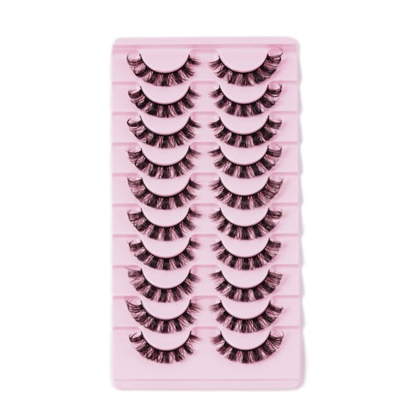 10 Par Ryska Ögonfransar D Mink Falska R0F9 Hela Ögonfransar UK E2Y0 DH06-02 10 pairs