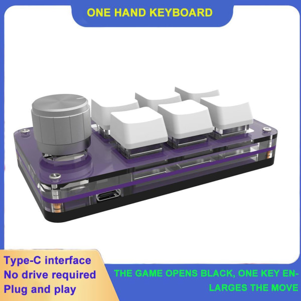 Minitangentbord mekaniskt tangentbord Gör-det-själv anpassad USB programmeringskopia black One-size
