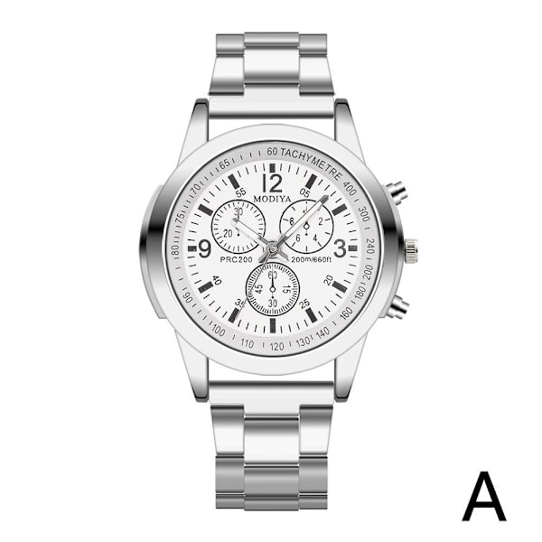 Mode Quartz Klocka Stålarmband Herrklocka Presentklocka T1E3 White One size