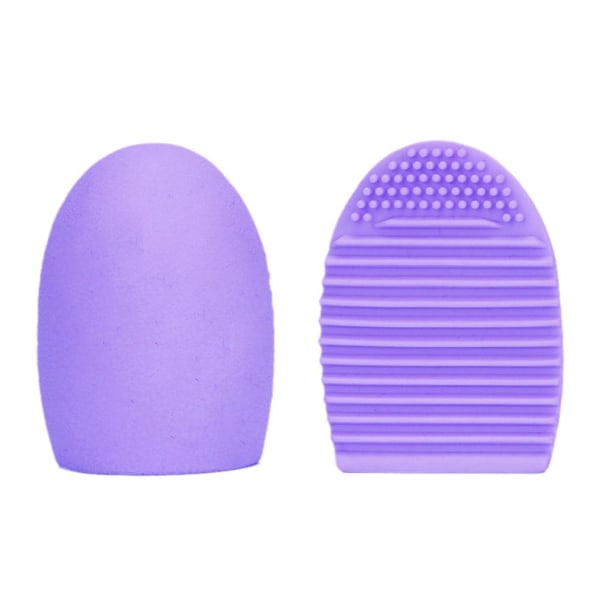 【TORSK】 Makeup Brush Cleaner Brush Ägg Silikon Material Skönhet var light purple 1pcs