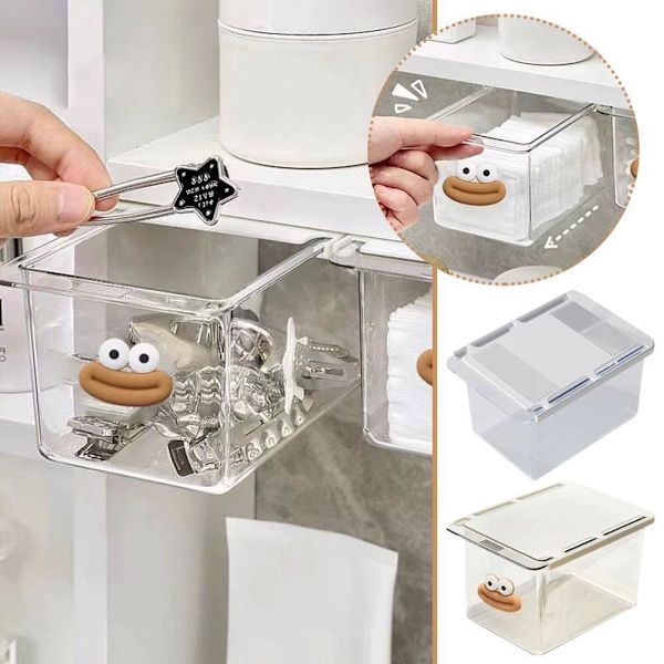 Utdragbar Förvaringslåda Lådtyp Under Spegel Organizer Ny Hylla' Z7F5 M1K4 transparent 1pcs
