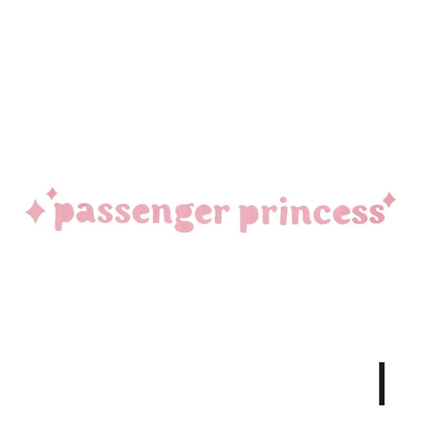 2 st Passagerprinsessa Bilstickers, Passagerprinsessa Bilspegel Pink 10CM*2CM 2pcs