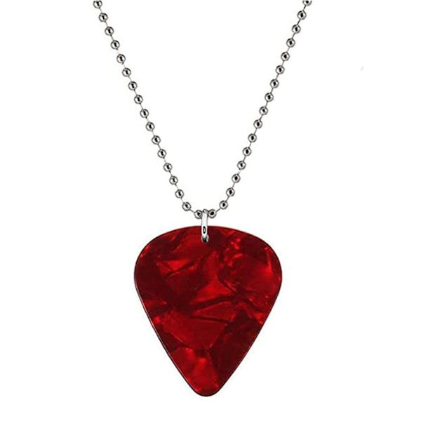 Eddie Munson Röd Gitarr Plektrum Plectrum Halsband REA black necklace