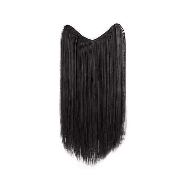 Extra Tjock Dubbel Väft Clip In Hårförlängningar Äkta Hår `AU. natural black 60CM